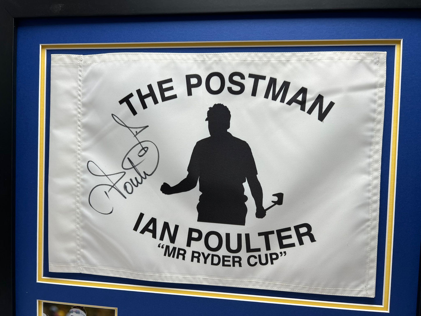 'The Postman' Ian Poulter Signed & Framed Golf Pin Flag - Ryder Cup Legend + COA