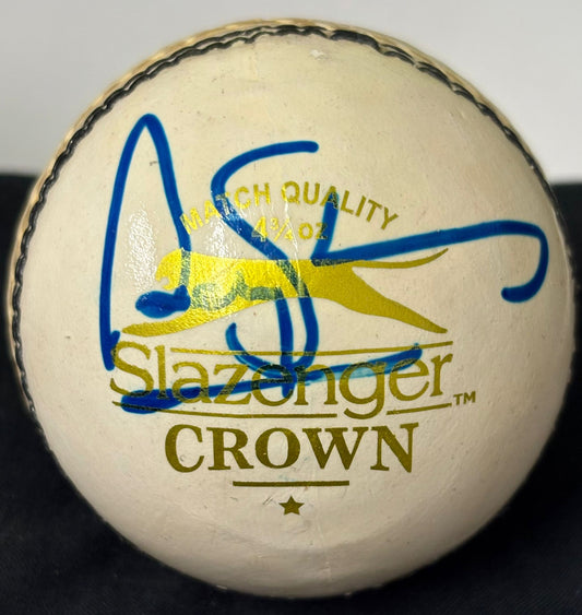 Sir Andrew Strauss England Cricket Legend Signed White Cricket Ball + COA