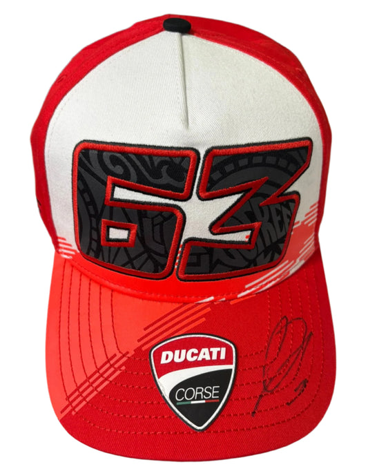 Francesco Bagnaia Signed #63 Ducati Corse MotoGP Cap + Dealer COA