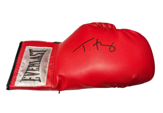 Tyson Fury 'The Gypsy King' World Heavyweight Champion Signed Red Everlast Boxing Glove + Cert (Small Autograph)