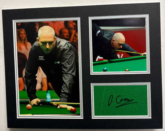 David 'Amazing' Grace 2x Amateur Snooker Champion Signed Table Baize Display + COA