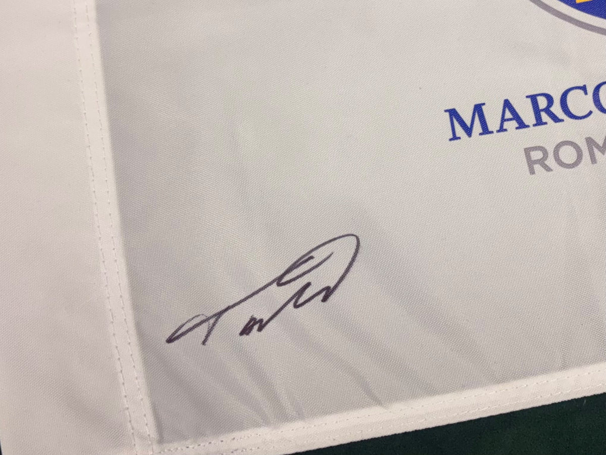 Tommy Fleetwood 3x Ryder Cup Champion Signed 2023 Marco Simone Golf Flag + Cert