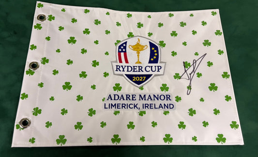 Luke Donald Signed 2027 Ryder Cup @ Adare Manor (Ireland) Golf Pin Flag + COA