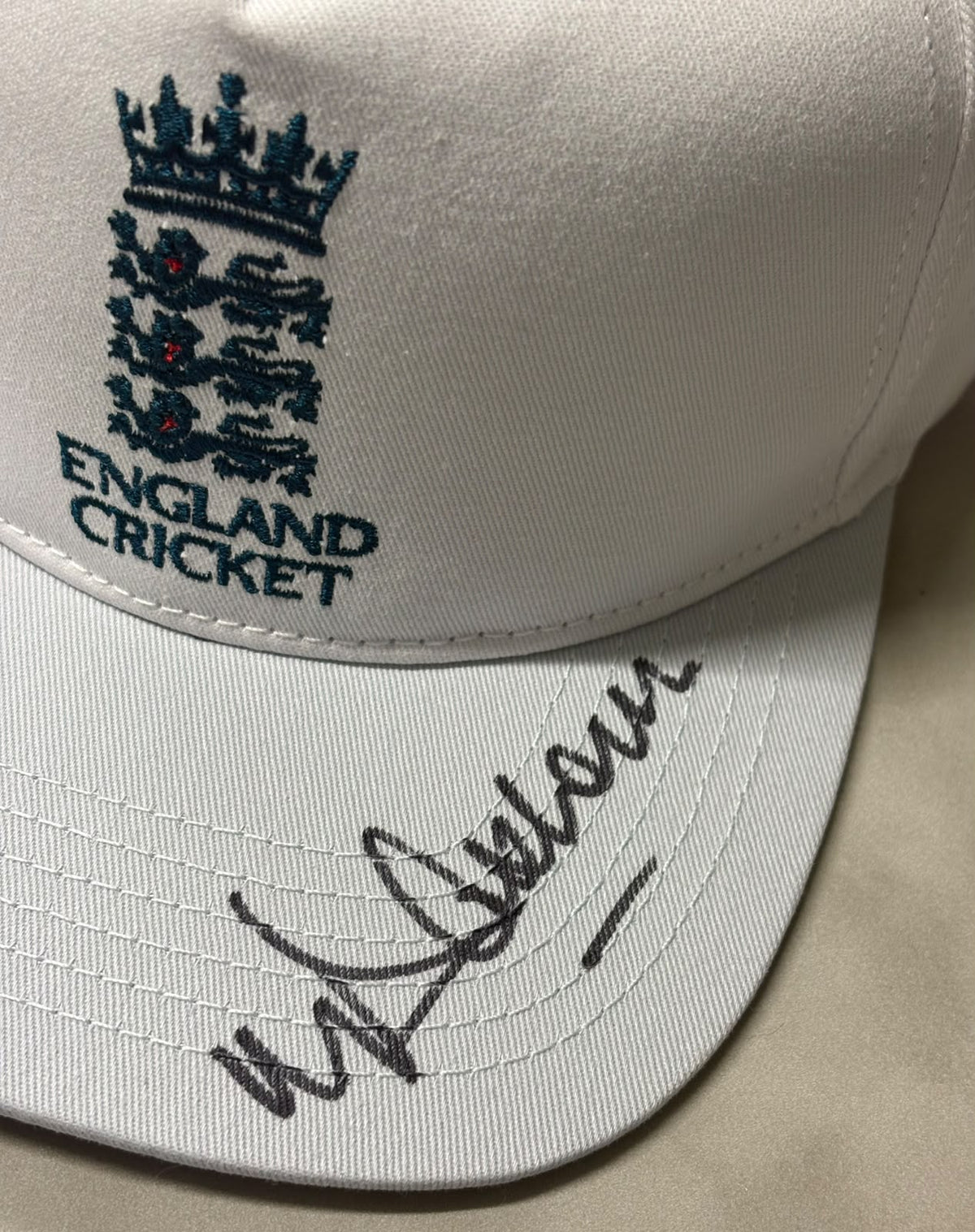 Michael Vaughan Former England Cricket Captain Signed White Cap + Dealer Cert