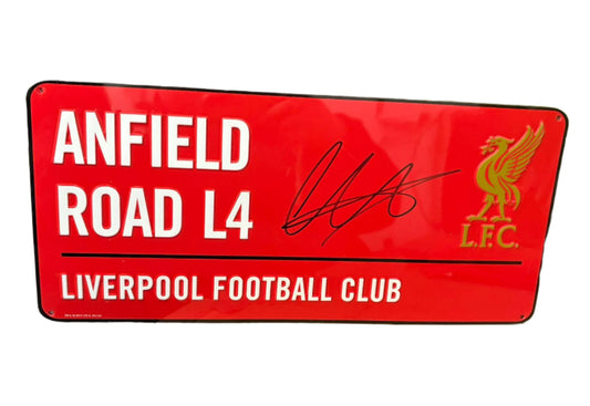 Trent Alexander-Arnold Signed Red Liverpool FC Anfield Road Football Street Sign + Cert