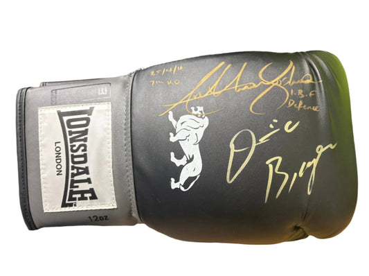 Anthony Joshua vs Dominic Breazeale 2016 Fight Signed Lonsdale Boxing Glove + Cert