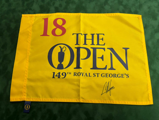 149th Open at Royal St Georges Golf Pin Flag Signed by Winner Collin Morikawa + Dealer COA
