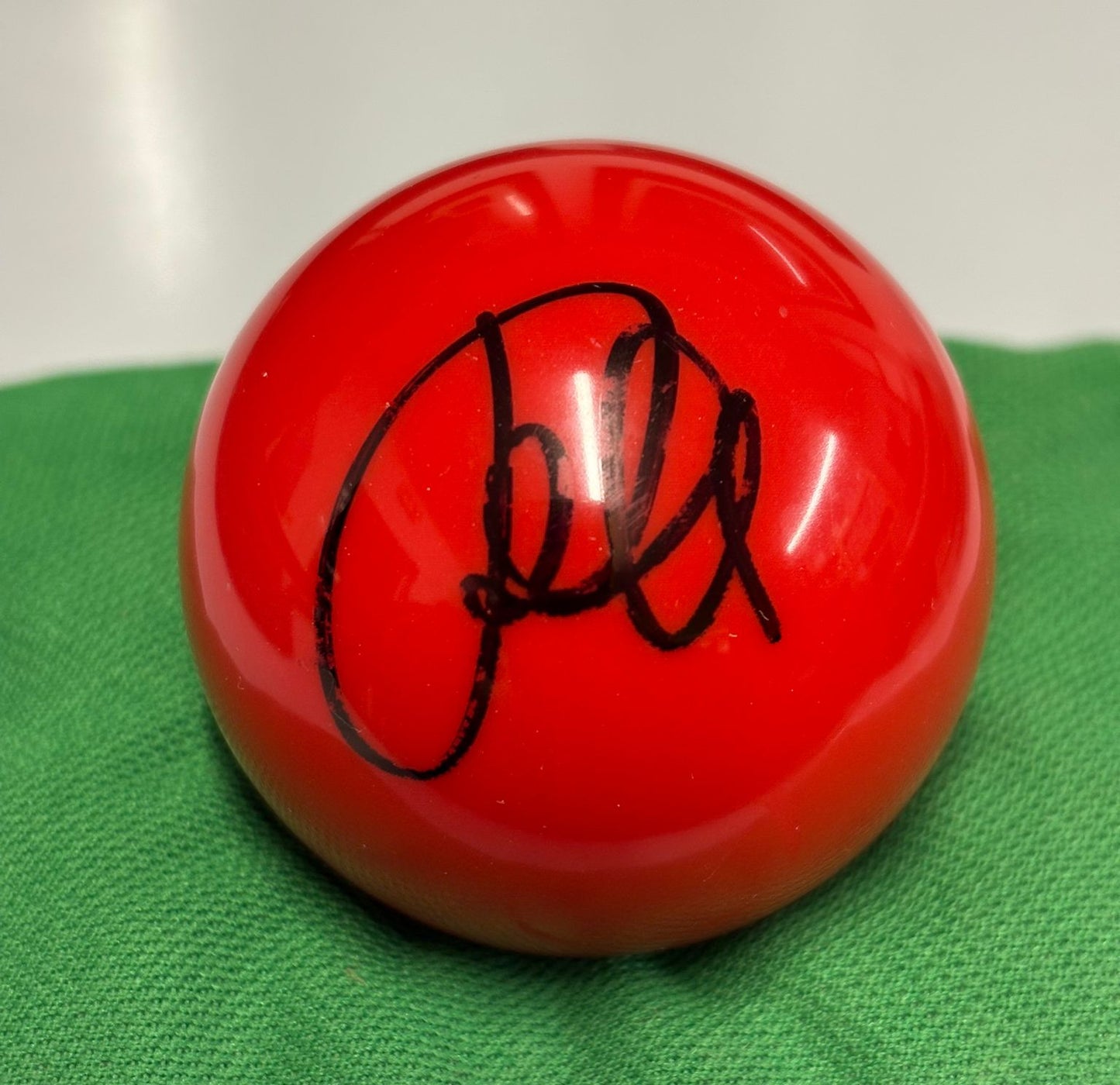 John Higgins Signed RED Snooker Ball + Dealer COA