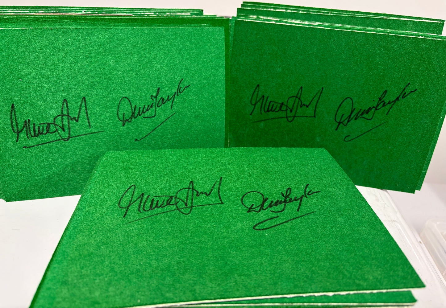 Snooker Legends Dennis Taylor & Steve Davis Signed Green Snooker Baize + Cert