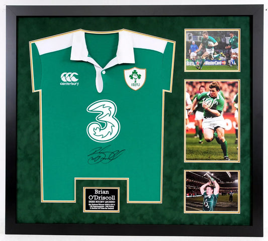 Brian O'Driscoll Irish Rugby Legend Signed & Framed Shirt + Dealer COA