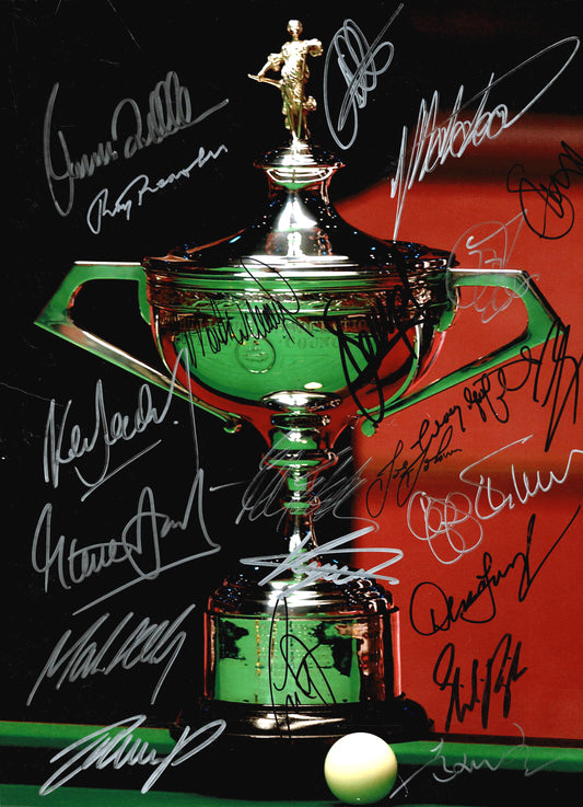 World Snooker Champions Trophy Signed Snooker Photo by 22 Champs In Person (inc Xintong) + Dealer COA