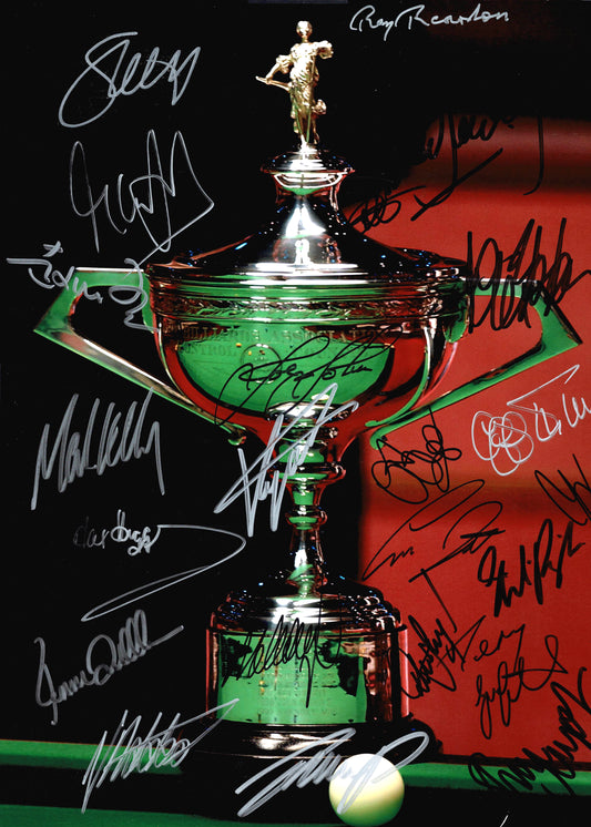 World Snooker Champions Trophy Signed Snooker Photo by 23 Champs In Person (inc Zhao) + Dealer COA