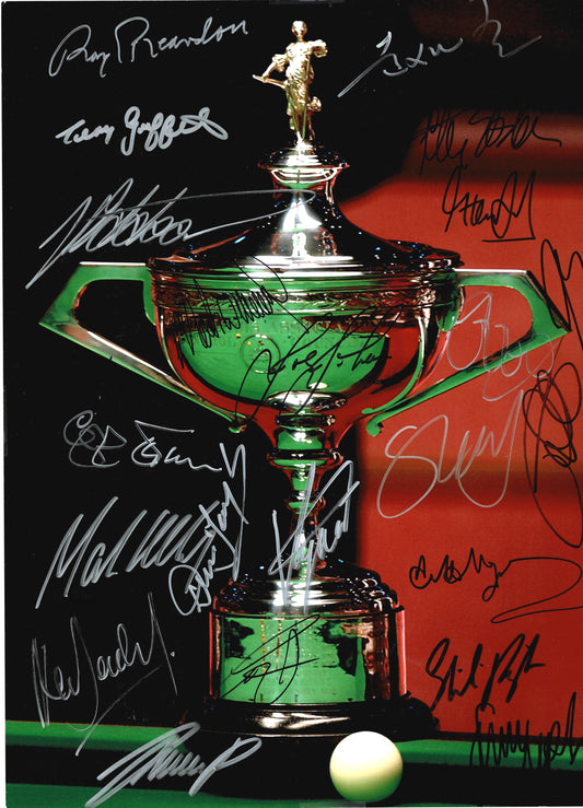 World Snooker Champions Trophy Signed Snooker Photo by 23 Champs In Person (inc Zhao) + Dealer COA