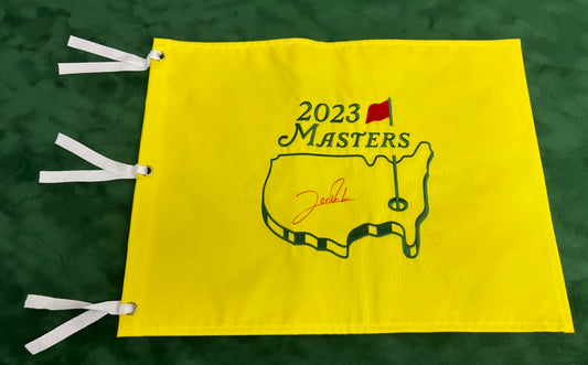 Champion Jon Rahm Signed 2023 Augusta Masters Golf Flag + Dealer COA
