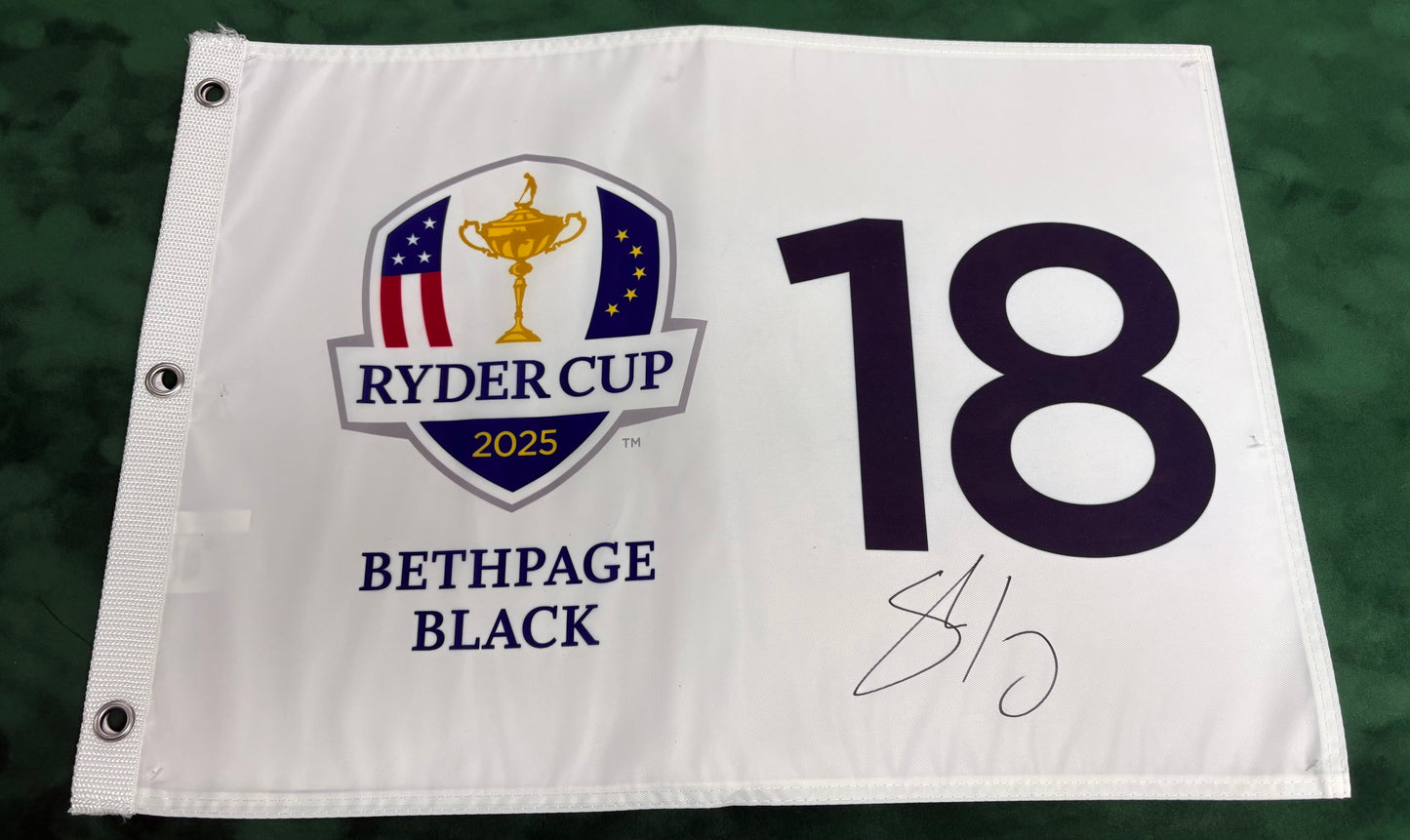 2025 Ryder Cup Winner Shane Lowry Signed Bethpage Black Golf Flag + Dealer Cert