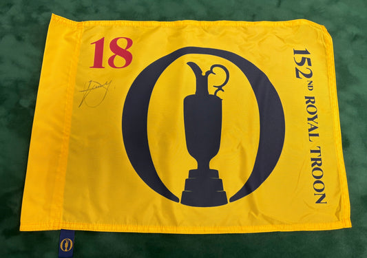 Winner Xander Schauffele Signed 152nd Open at Royal Troon Golf Flag + COA