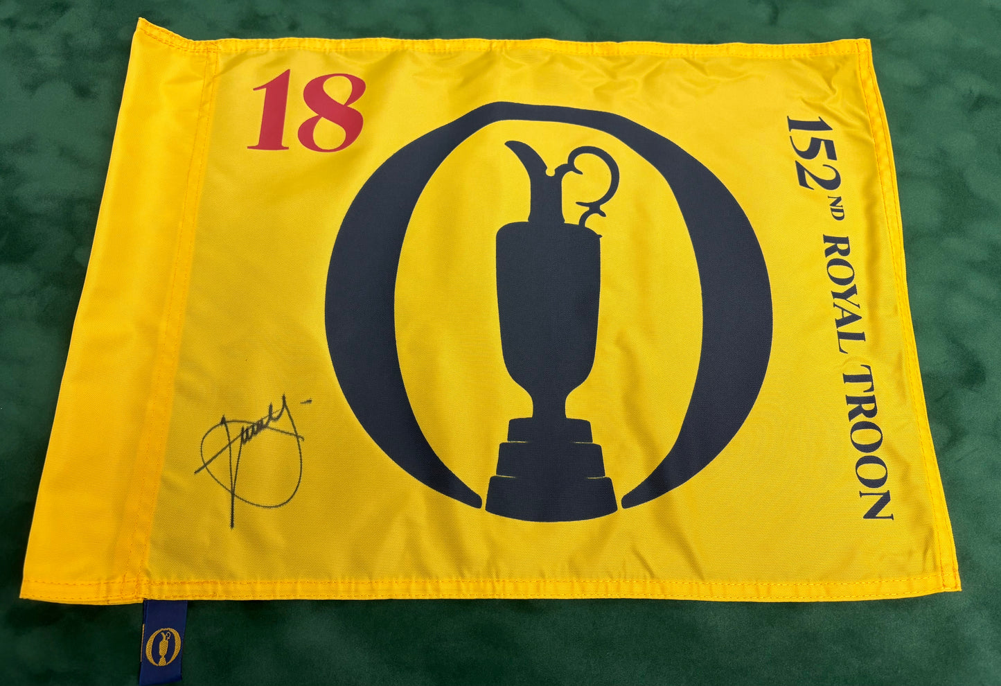 Winner Xander Schauffele Signed 152nd Open at Royal Troon Golf Flag + Cert