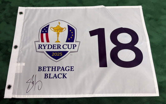 2025 Ryder Cup at Bethpage Black Golf Flag Signed by Shane Lowry + Dealer COA