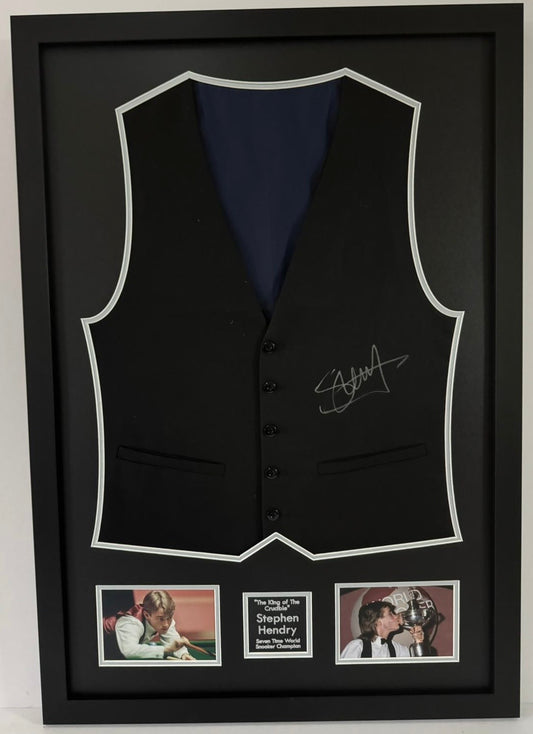Stephen Hendry Seven Time World Snooker Champion Signed & Framed Waistcoat + COA