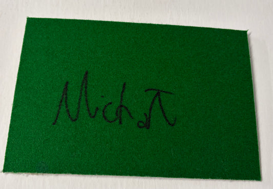 Polish Snooker Player Michal Szubarczyk Signed Green Snooker Baize + COA