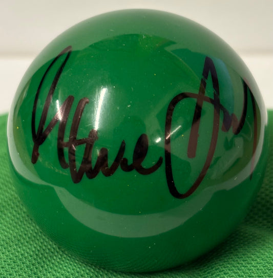 Steve Davis 6x World Champion Signed Green Snooker Ball + Dealer COA