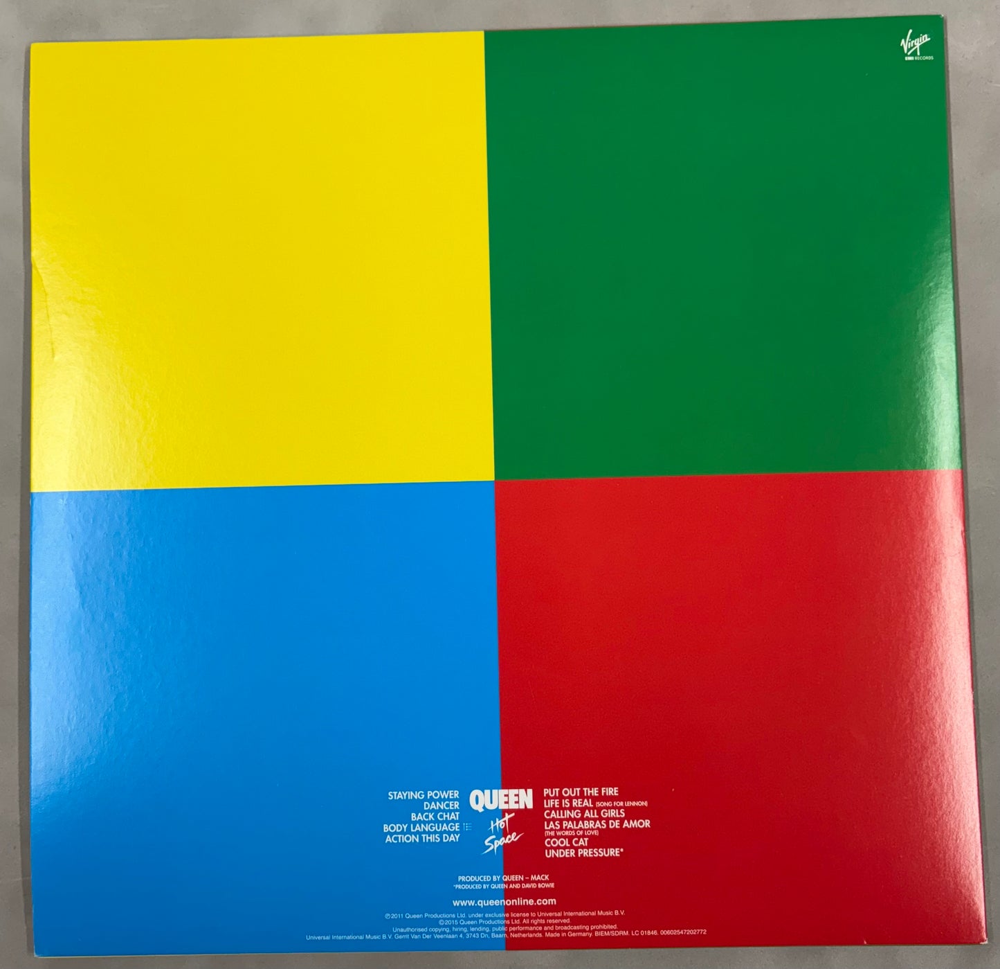 Roger Taylor 'Queen' Signed Hot Space 12'' Vinyl with COA