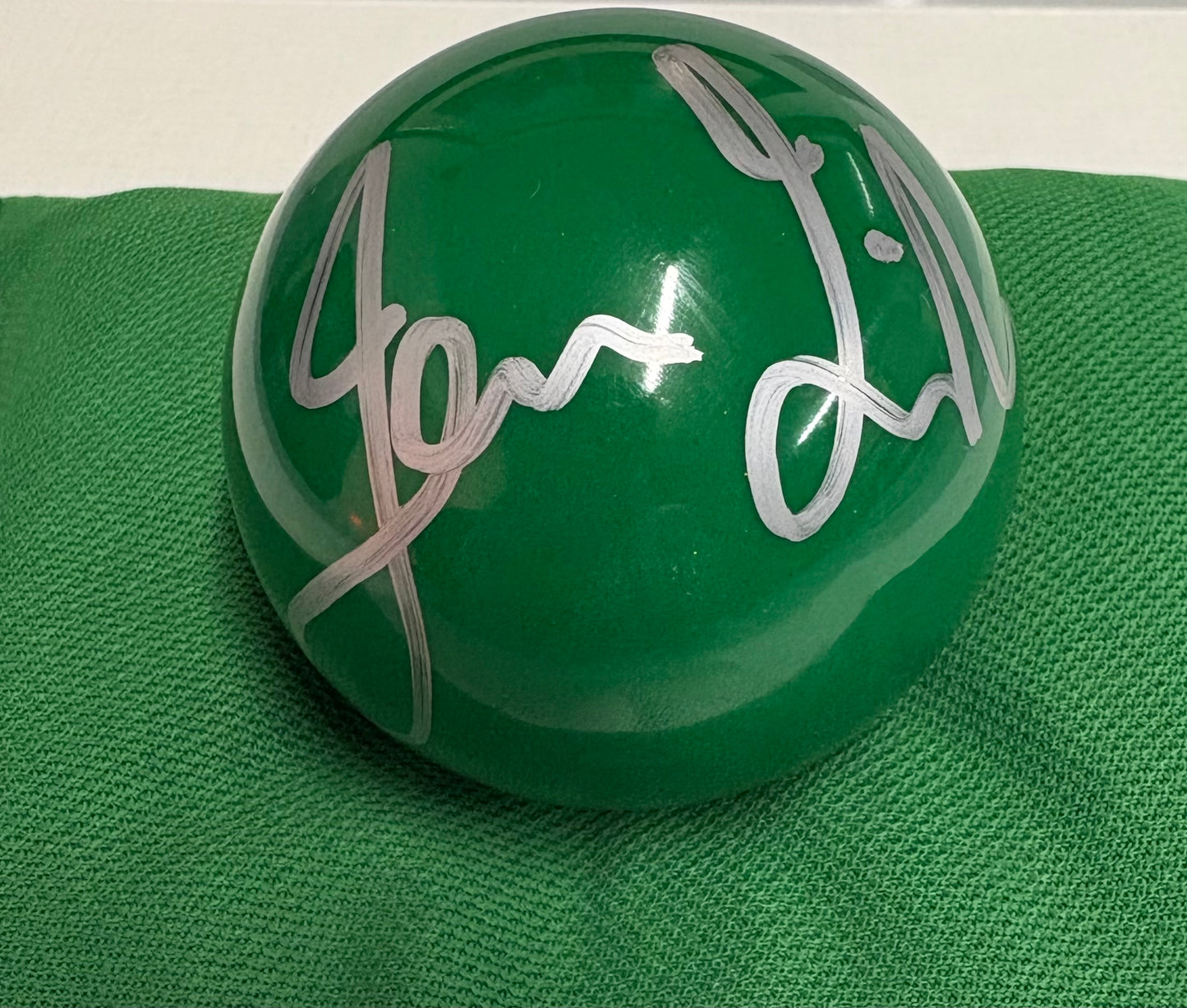 Jack Lisowski Signed GREEN Snooker Ball (Private Signing) + Dealer COA