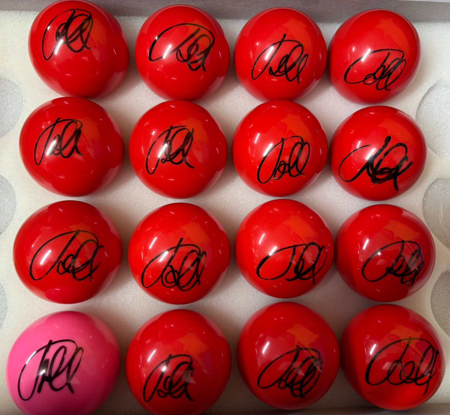 John Higgins Signed RED Snooker Ball + Dealer COA