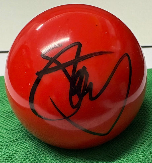 Stephen Hendry Signed RED Snooker Ball + Dealer COA