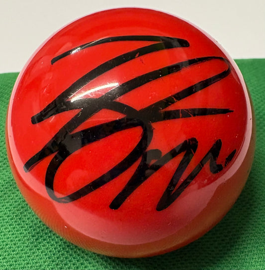 Zhang Anda Signed RED Snooker Ball + Dealer COA