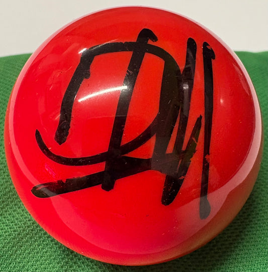 David Lilley Signed RED Snooker Ball + Dealer COA