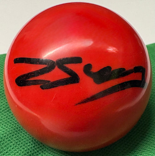 Zak Surety Signed RED Snooker Ball + Dealer COA