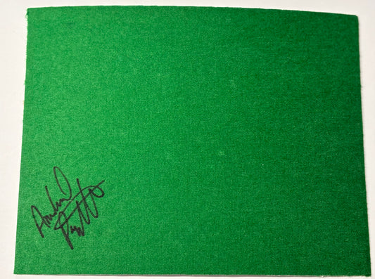 Andrew Pagett Signed Snooker Baize (8x6 inch approx) with COA