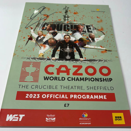 Cazoo World Snooker Championship 2023 Official Snooker Programme @ Sheffield Crucible Signed By Luca Brecel with COA.