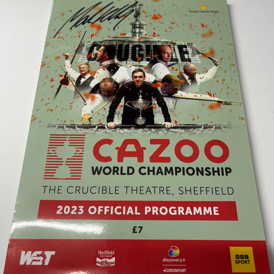 Cazoo World Snooker Championship 2023 Official Snooker Programme @ Sheffield Crucible Signed By Mark Selby with COA.