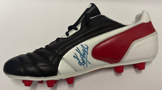 Kevin Keegan- Liverpool FC Signed Black & White Puma Football Boot with COA