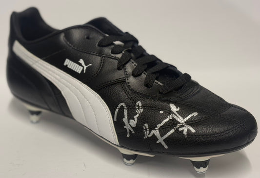 Paul Gascoigne Signed Black & White Puma Football Boot with COA
