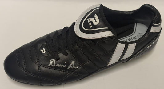 Denis Law- Manchester United FC Signed Black & White Football Boot with COA