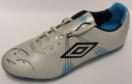 Fernando Forestieri- Sheffield Wednesday FC Signed Silver & Blue Umbro Football Boot with COA