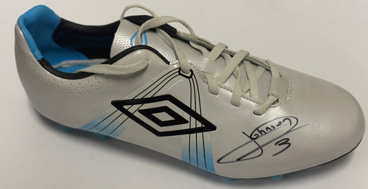 Réda Johnson- Sheffield Wednesday FC Signed Silver & Blue Umbro Football Boot with COA