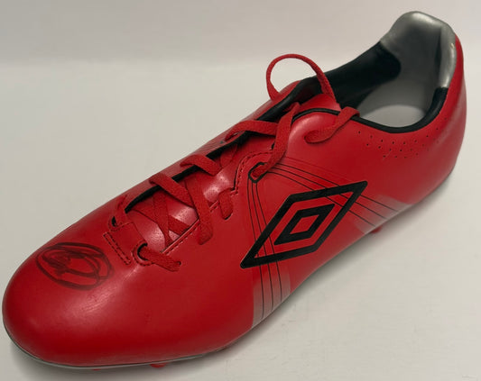 Leon Clarke- Sheffield United FC Signed Red Umbro Football Boot with COA