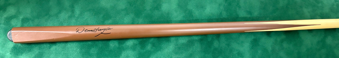 Dennis Taylor Signed Classic Brown Snooker Cue (2) with COA
