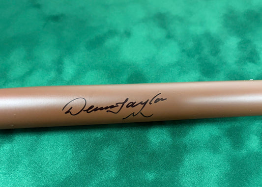 Dennis Taylor Signed Classic Brown Snooker Cue (3) with COA