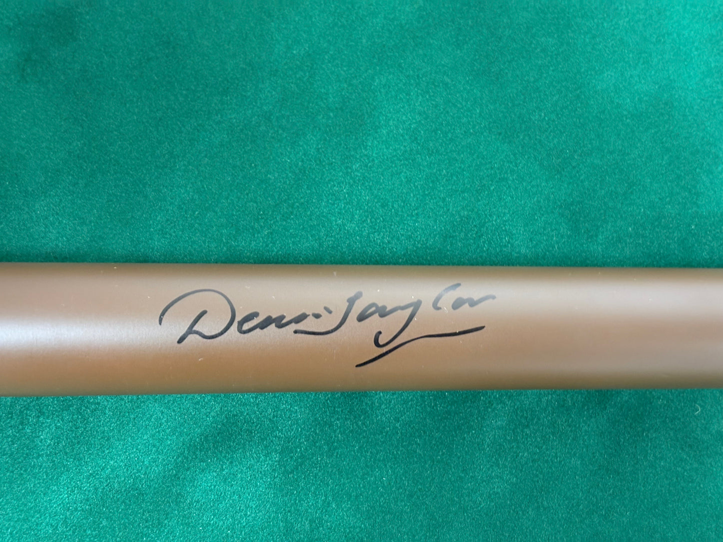 Dennis Taylor Signed Classic Brown Snooker Cue (4) with COA