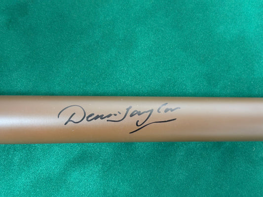 Dennis Taylor Signed Classic Brown Snooker Cue (4) with COA