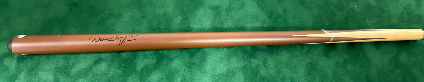 Dennis Taylor Signed Classic Brown Snooker Cue (4) with COA