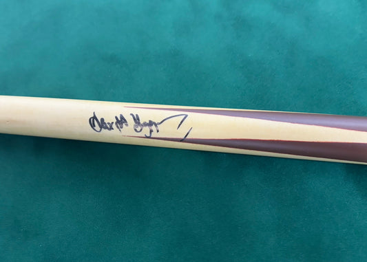 Alex Higgins Signed Classic Brown Snooker Cue with COA