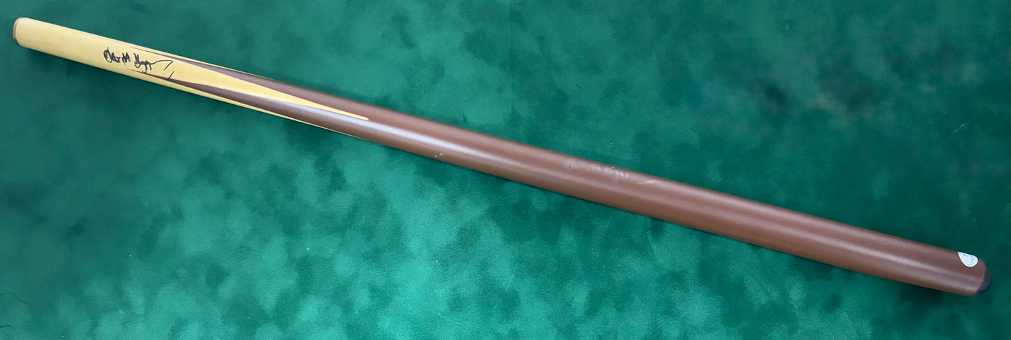 Alex Higgins Signed Classic Brown Snooker Cue with COA