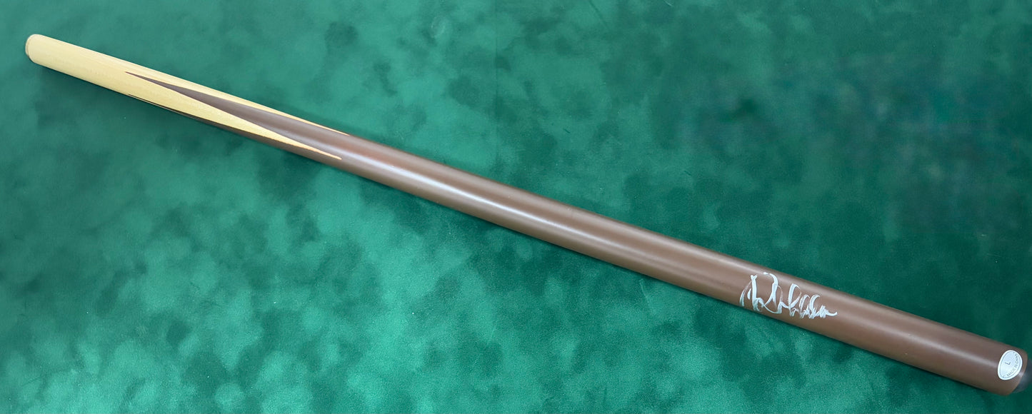 John Higgins Signed Classic Brown Snooker Cue with COA