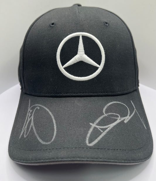 Lewis Hamilton & Nico Rosberg Signed Mercedes AMG Petronas Black F1 Cap with COA